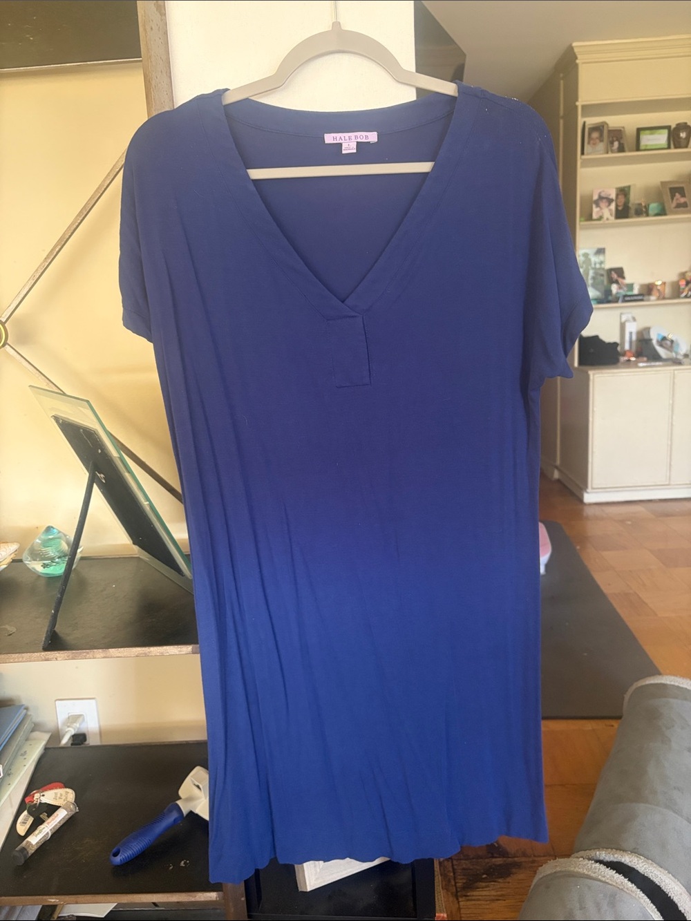 Hale Bob Royal Blue V-Neck Short Sleeve Tunic